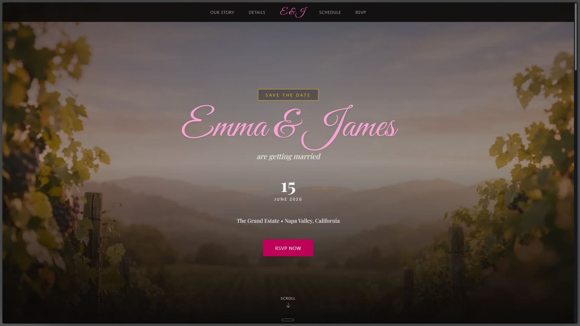 Wedding website Demo